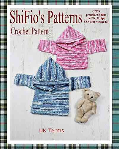 Crochet Pattern CP275 Baby Hooded Jumper Preemie 0 3mths UK Terminology