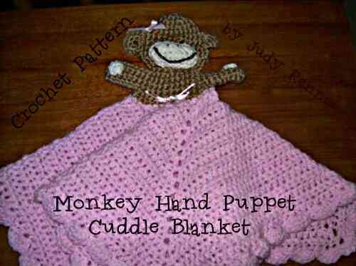Crochet Pattern Monkey Hand Puppet Cuddle Blanket
