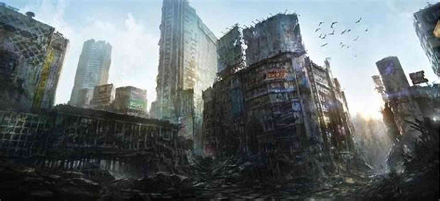 An Apocalyptic City Lies In Ruins, Surrounded By Decay And Destruction The Day After Oblivion Tim Washburn