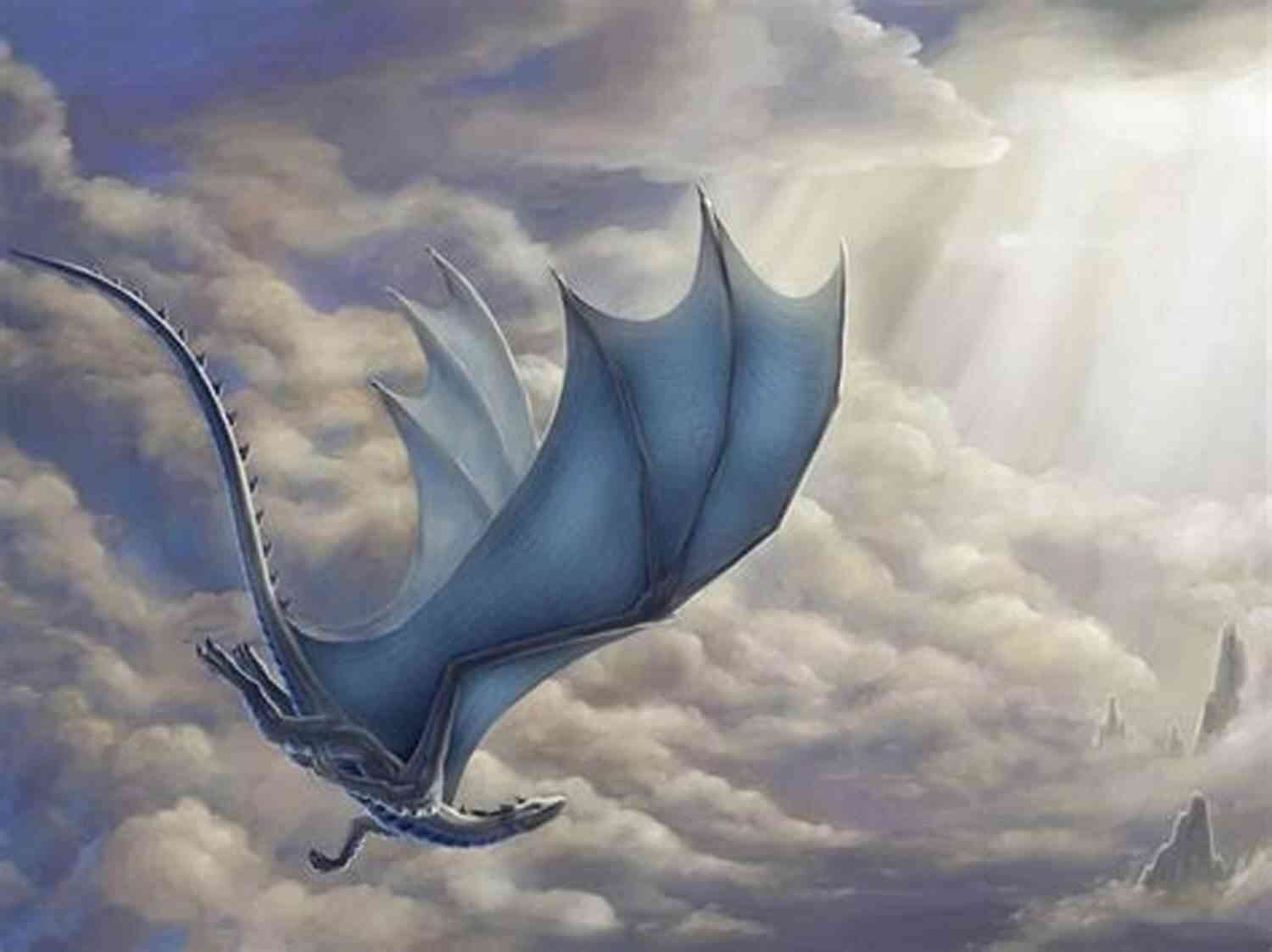 Illustration Of A Majestic Dragon Soaring Through The Sky Dragonsdawn (Pern 9) Anne McCaffrey