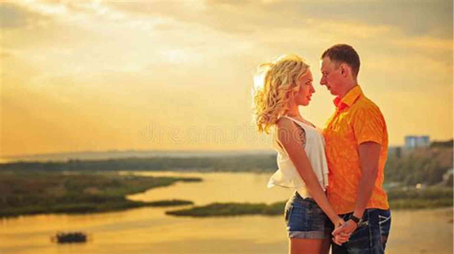 Romantic Couple Looking Into Each Other's Eyes At A Breathtaking Sunset Falling For The President S Daughter: Satan S Fury MC